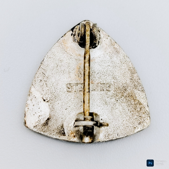 Vintage Red and Silver Camp Fire Girl Scouts Pin - Picture 2 of 3